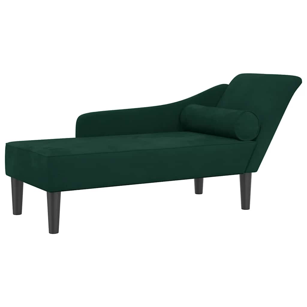 vidaXL Sofá diván con cojines terciopelo verde oscuro