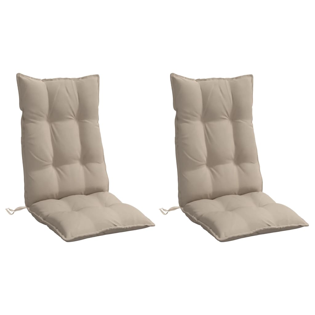 vidaXL Cojines de silla con respaldo alto 2 uds tela Oxford gris taupe