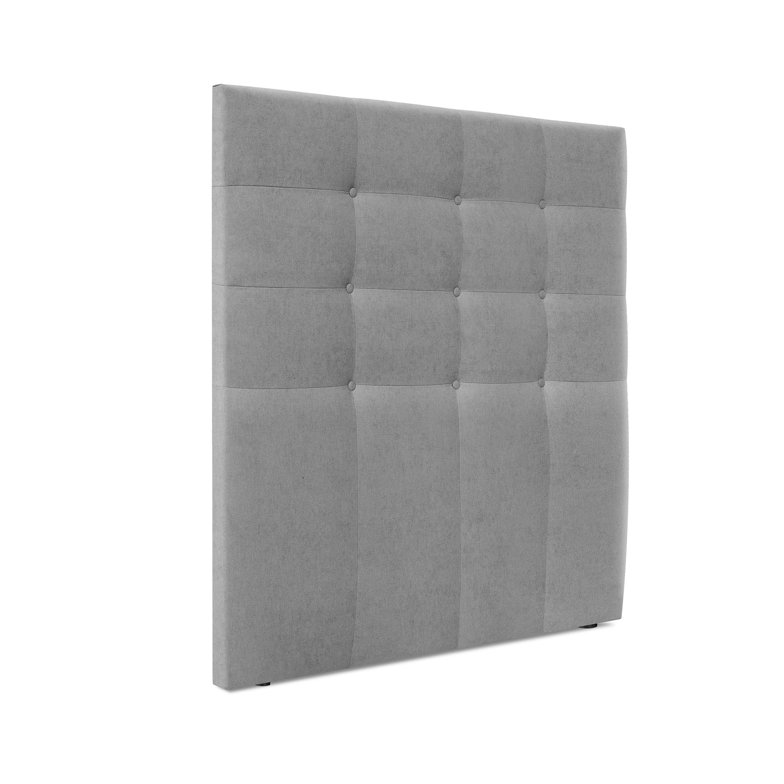 DHOME Cabecero Capitoné hasta el Suelo Cabezal 8cm tapizado ACUALINE Tela y Polipiel para Cama Dormitorio (Gris Tela)