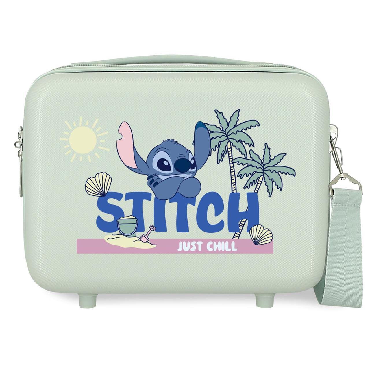 Neceser ABS Disney Stitch Just chill con capacidad de 9L Menta