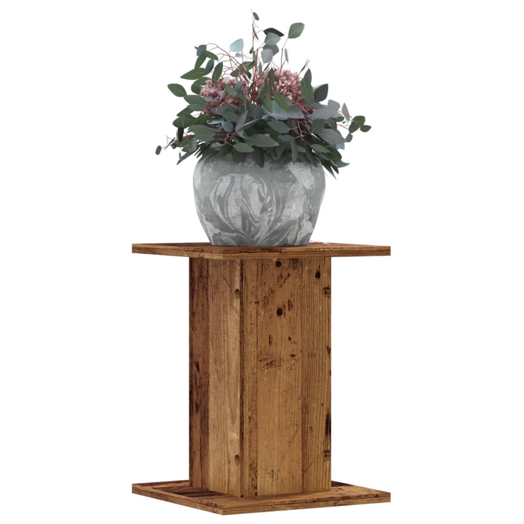 vidaXL Soportes de plantas 2 uds madera ingeniería 30x30x40 cm Color Blanco,  Negro,  Gris hormigón y mas