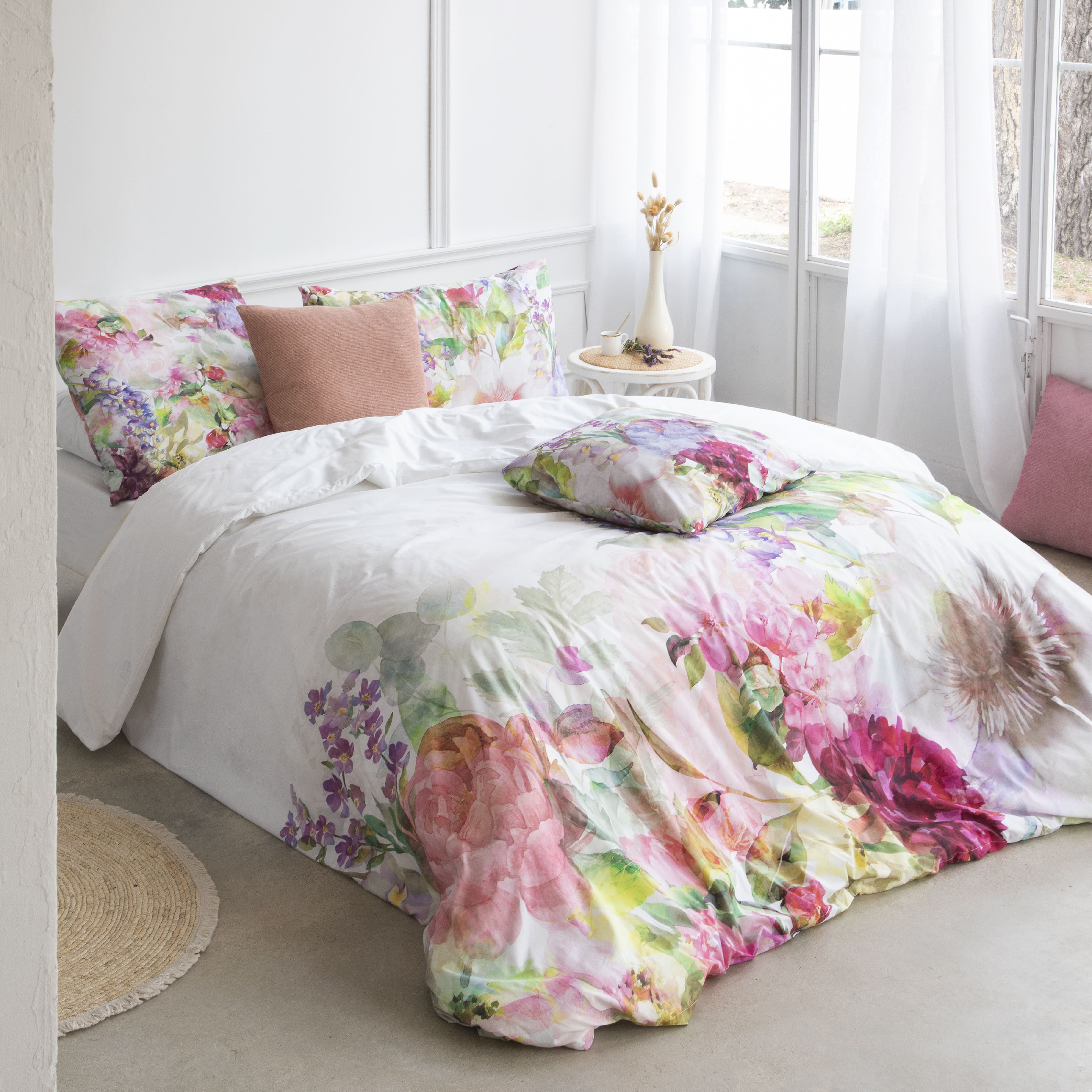 ETHERE MAISON - Funda nórdica Peony, algodón 200 hilos. Cierre con botones.