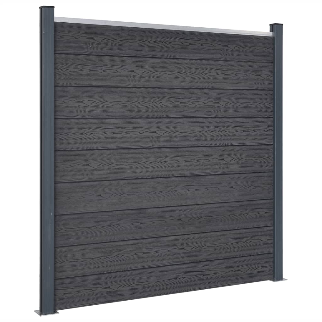 Vidaxl Juego de Paneles de Valla WPC 526x186 Cm Color Marrón - Gris