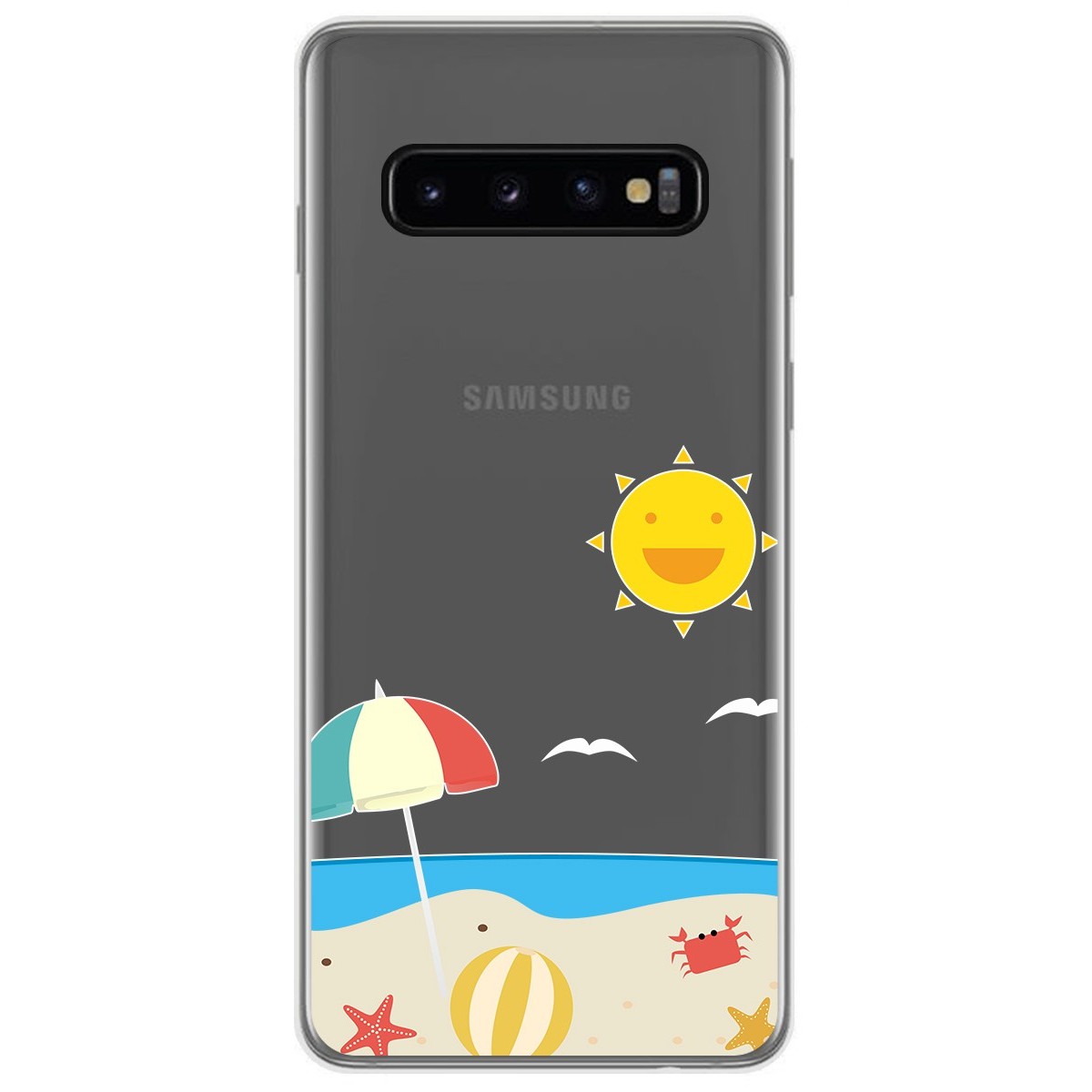 Tumundosmartphone Funda Gel Transparente Samsung Galaxy S10 Diseño Playa Personalizada