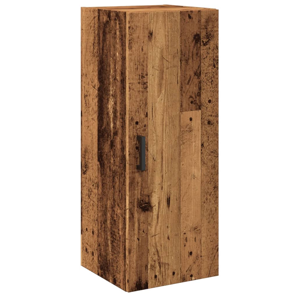 vidaXL Armario de pared madera de ingeniería envejecida 34,5x34x90 cm en color Madera antigua/Roble | almacenamiento funcional diseño moderno para baño dormitorio sala