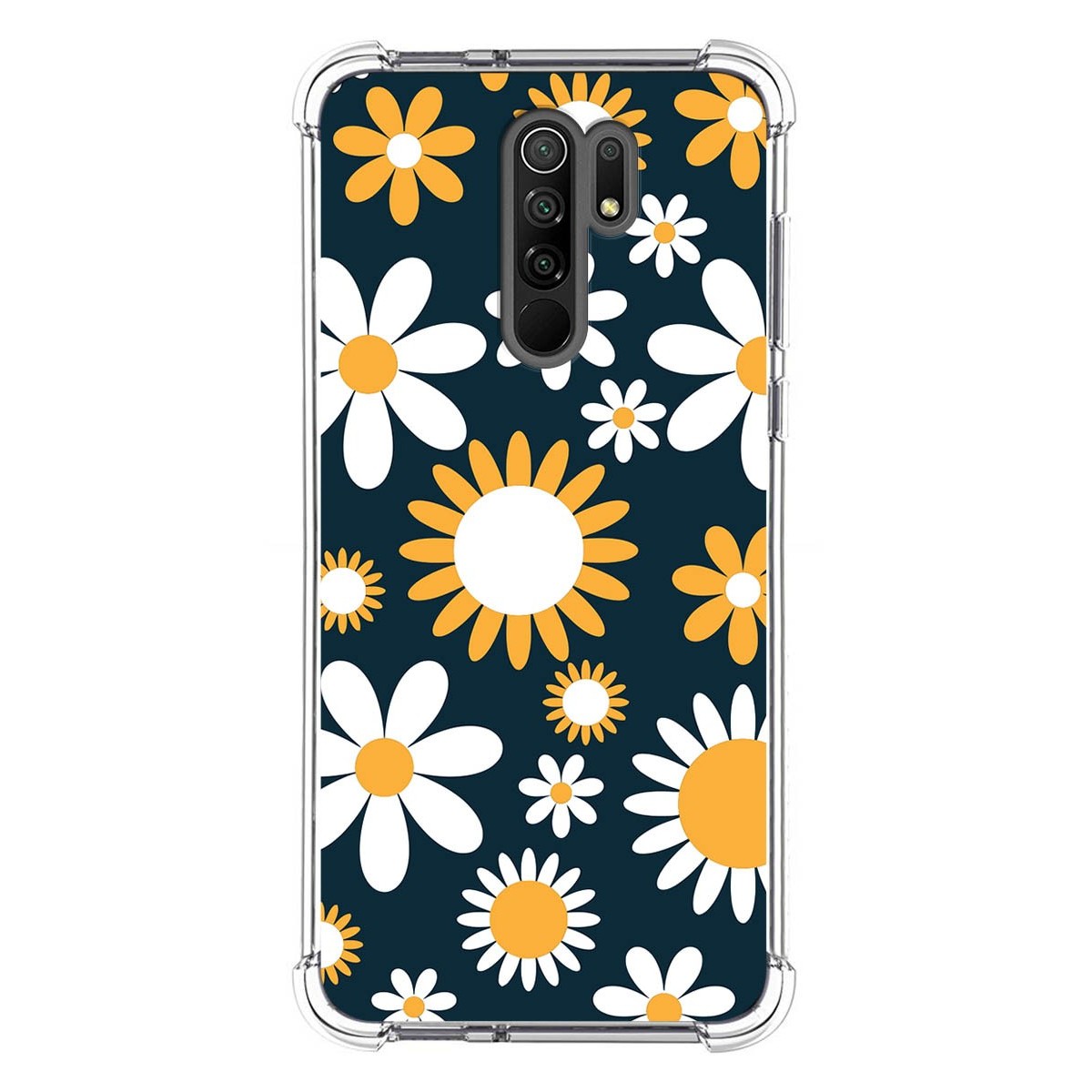 Funda Silicona Antigolpes para Xiaomi Redmi 9 diseño Flores 08 Dibujos