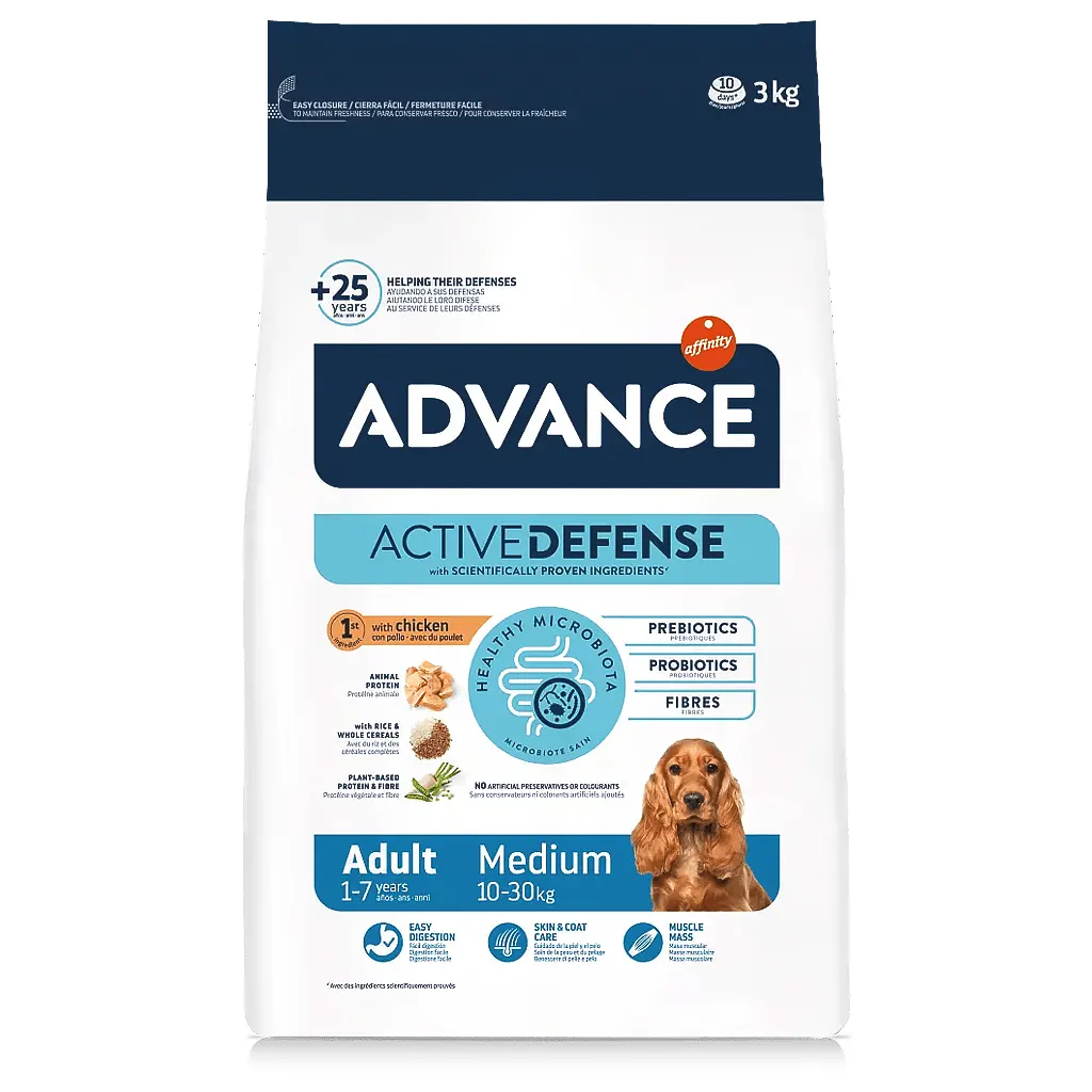 Advance Medium Adult, 3kg, 14kg, Pienso para Perros de razas medianas