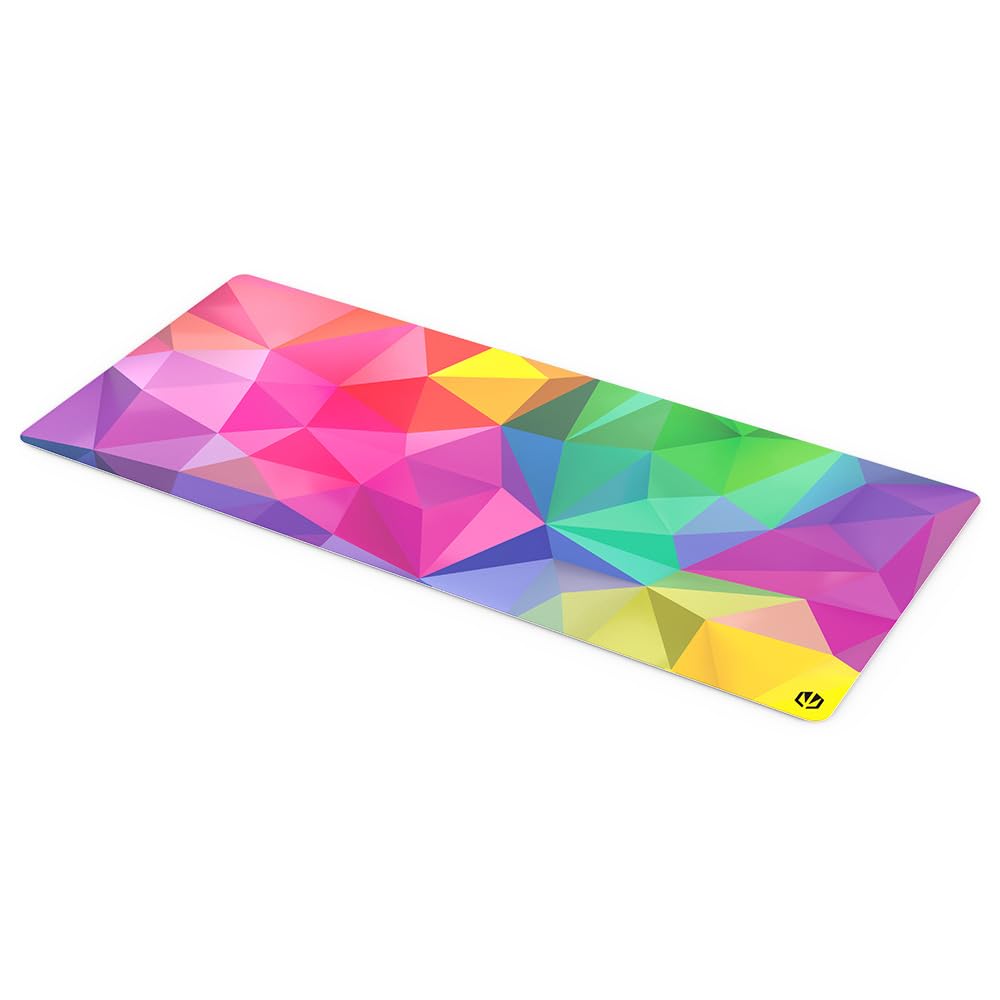 ENDORFY Alfombrilla de ratón Crystal Spectrum XL, XXL, 900 x 400 mm, Alfombrilla de ratón Suave, Borde Impreso, Base de Goma Antideslizante, diseño Elegante