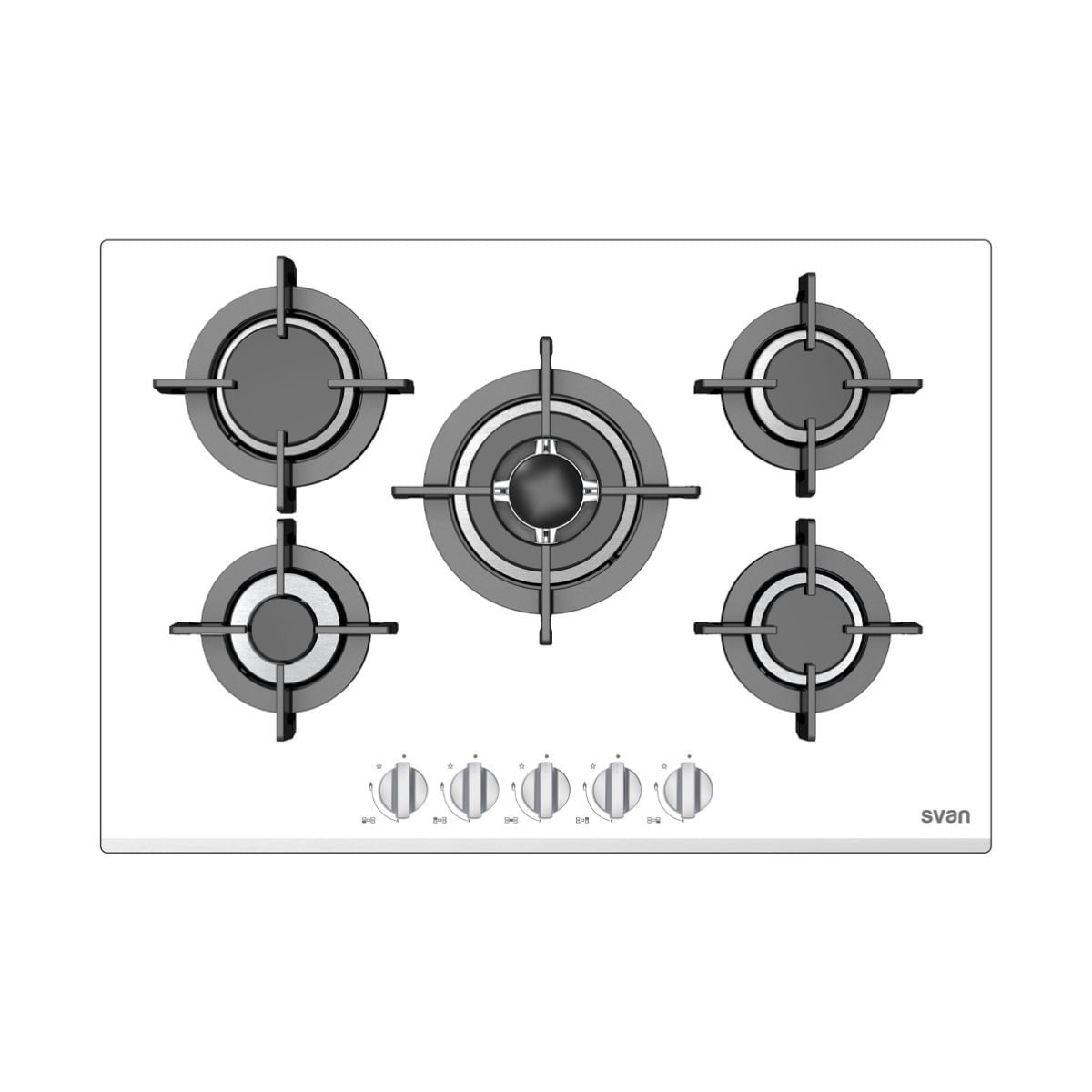 Placa de gas Svan SGW57500B 10600W 5 fuegos negro 74 cm