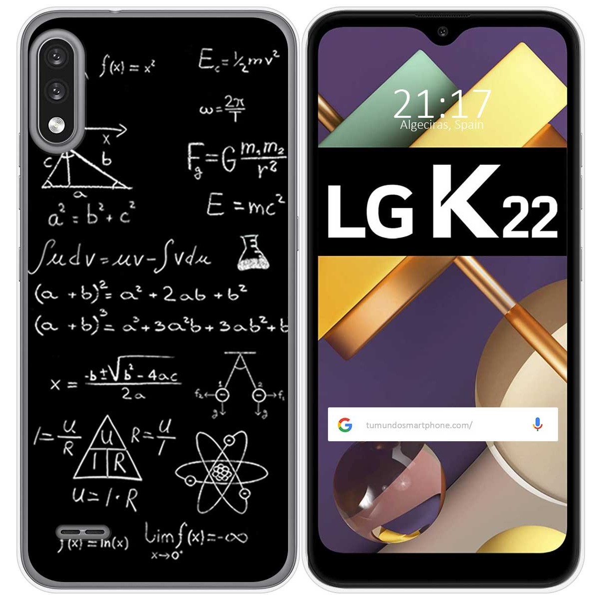 Tumundosmartphone Funda Gel Tpu para Lg K22 diseño Formulas Dibujos