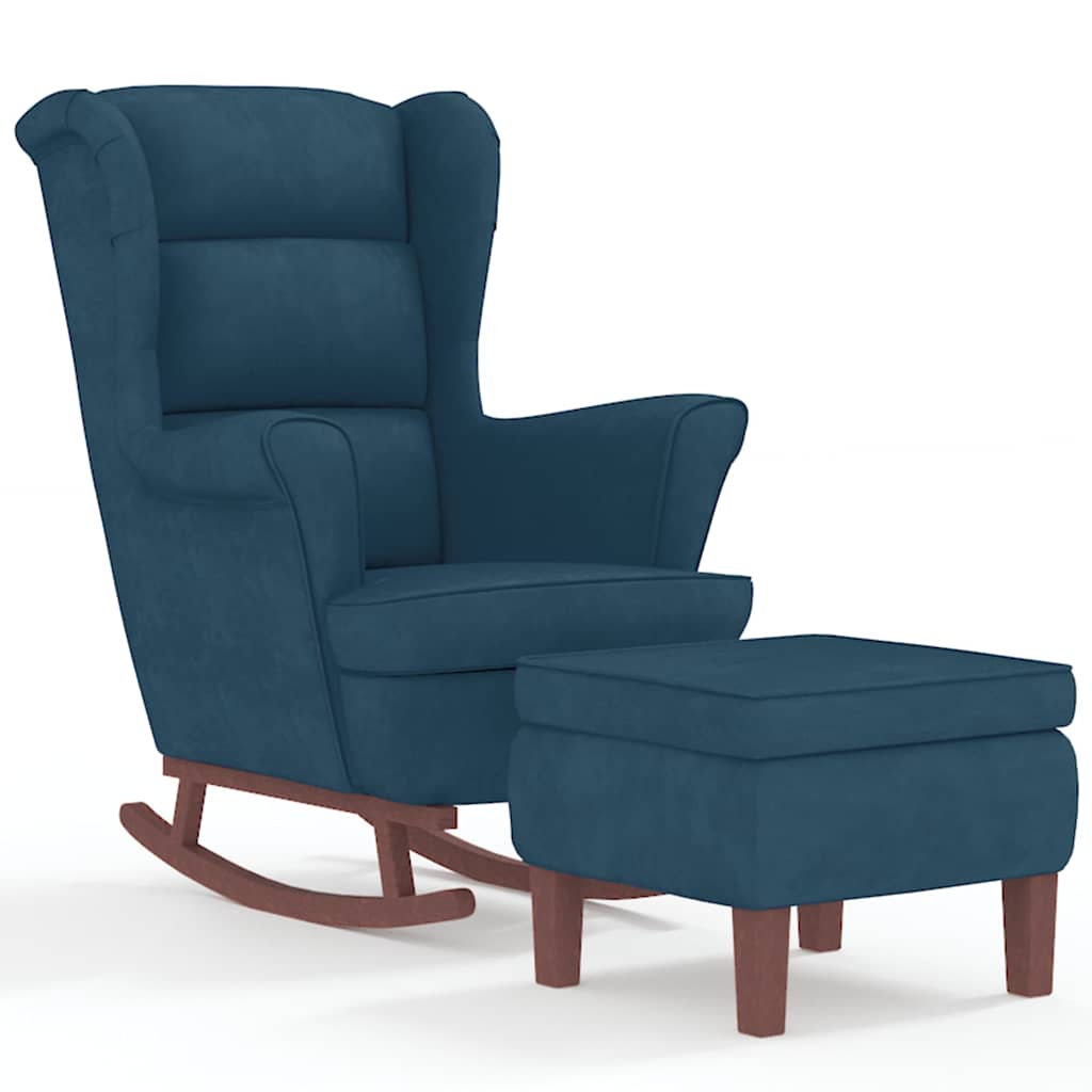 vidaXL Sillón Mecedora con Patas de Madera Silla de Descanso Tapizada Terciopelo