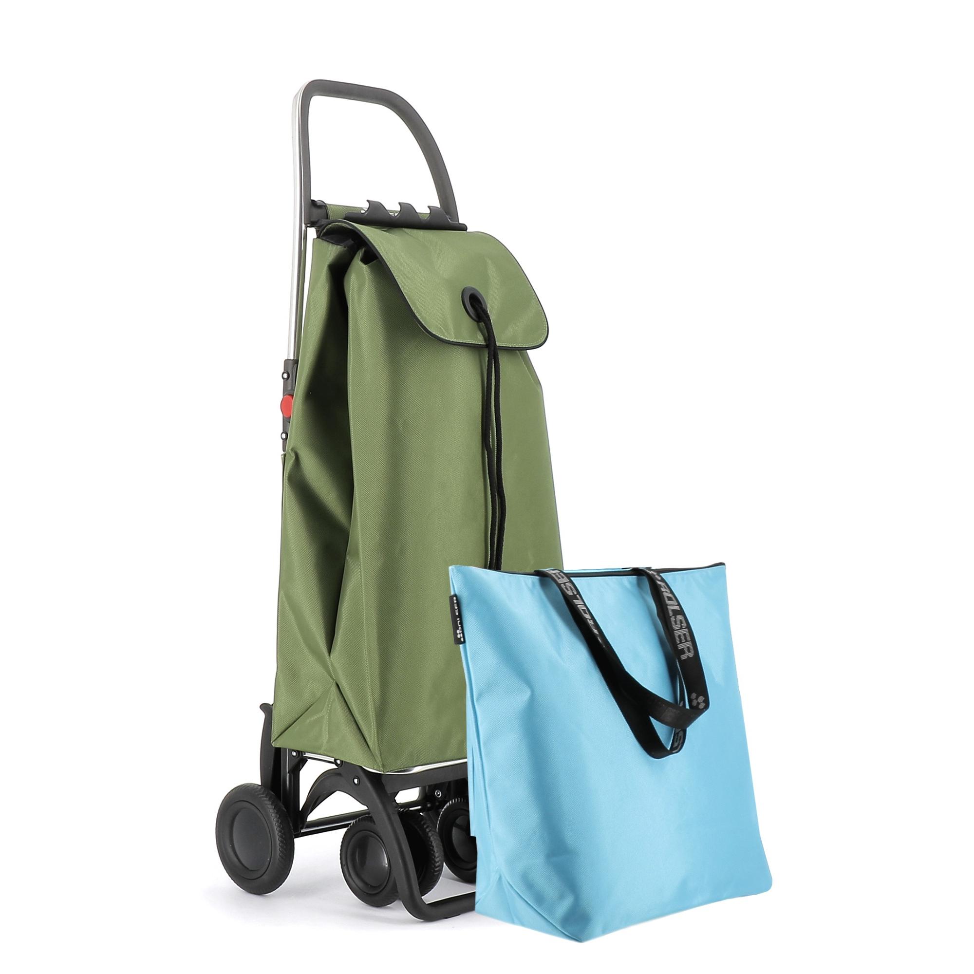 Combo Carro Rolser I Max Mf 4 Ruedas 2 Giratorias Plegable Bolsa Extra