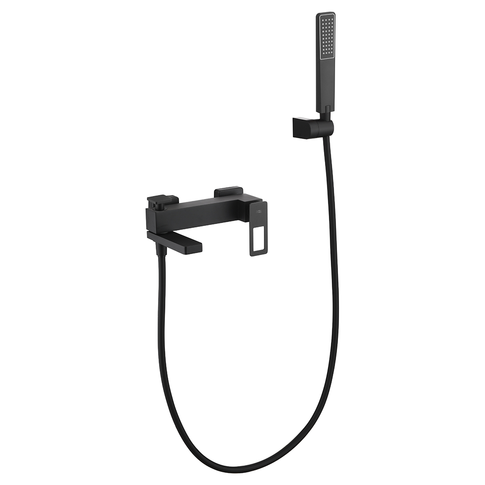 IMEX - Grifo Monomando Ducha con Alcachofa y Flexo  Grifo Mezclador de Bañera y Ducha con Soporte para Alcachofa  Grifería Ducha con Caudal de 12L/min  Serie Suecia  Color Negro