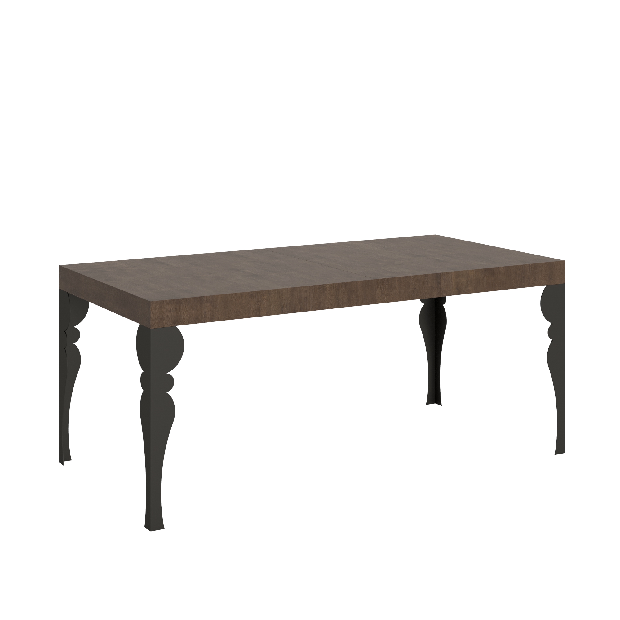 Mesa extensible 200/460x90 cm Paxon nogal con patas antracita - Itamoby
