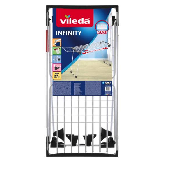 Vileda | Tendedero Extensible Infinity Flex Ultimate Negro o Blanco | Alas laterales y varillas gruesas extensibles XXL | Montaje súper fácil y rápido | Hasta 30 metros de longitud de tendido I  Menos marcas en la ropa