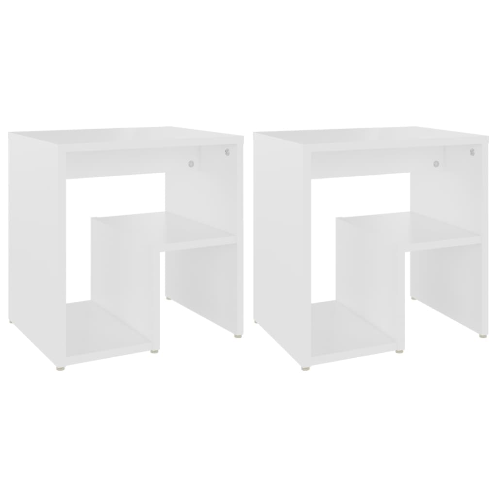 Vidaxl Mesitas de Noche 2 Unidades Contrachapada 40x30x40 Cm Blanco
