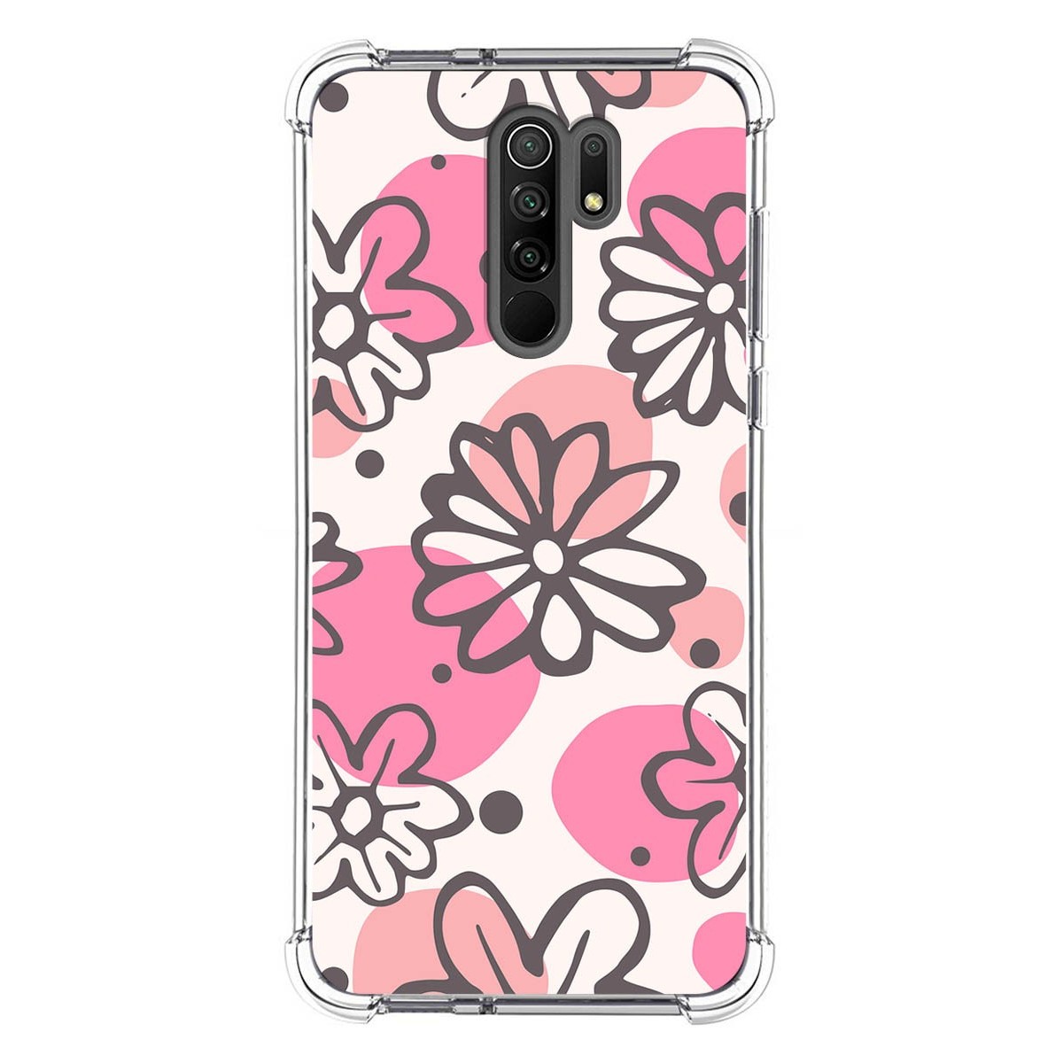 Funda Silicona Antigolpes para Xiaomi Redmi 9 diseño Flores 09 Dibujos
