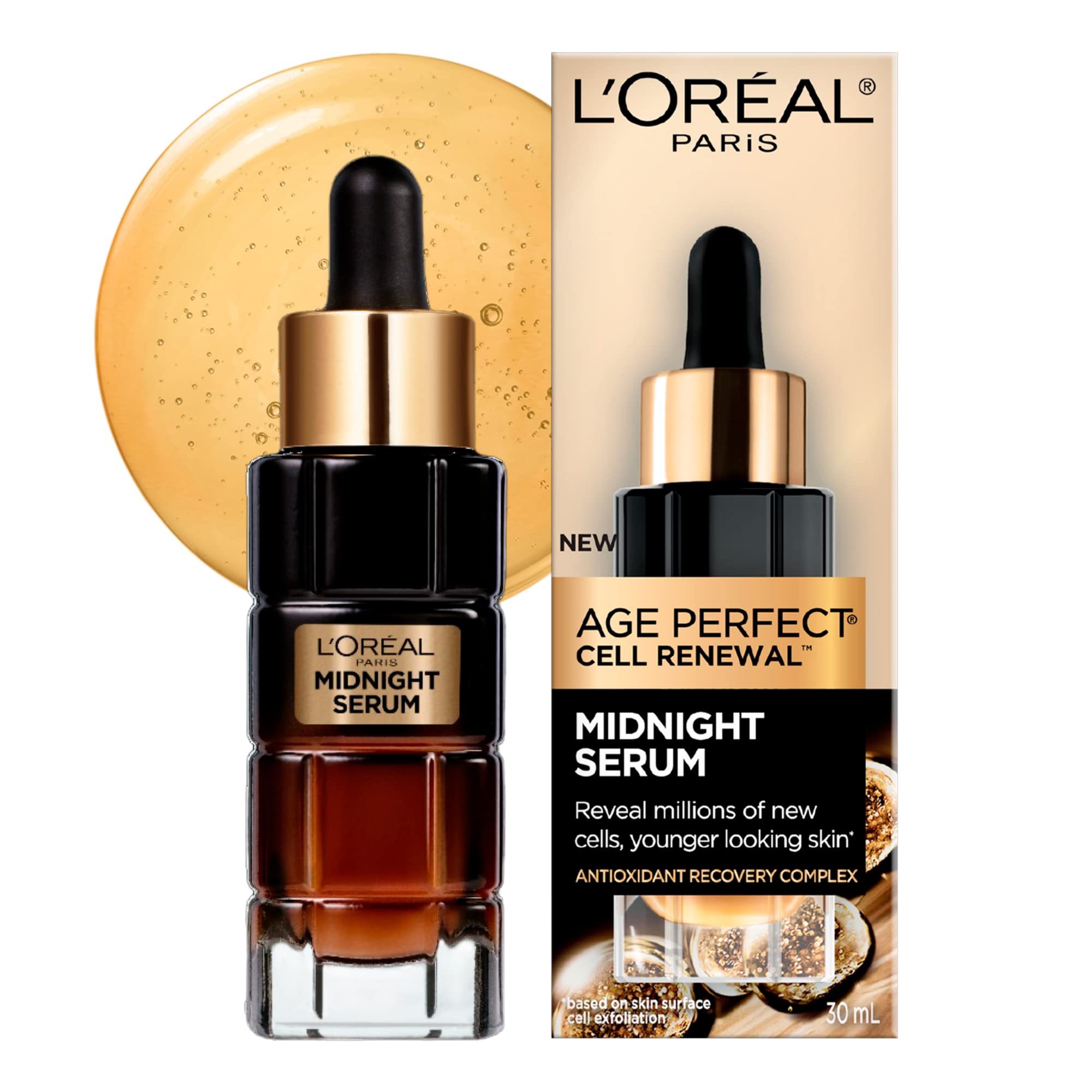 L'Oréal Paris Age Perfect Midnight Sérum  para Todos los Tipos de Piel, 30ml