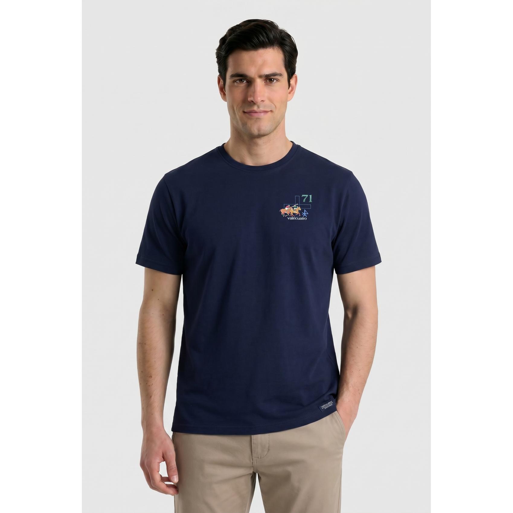 Camiseta Valecuatro Player blanco azul marino