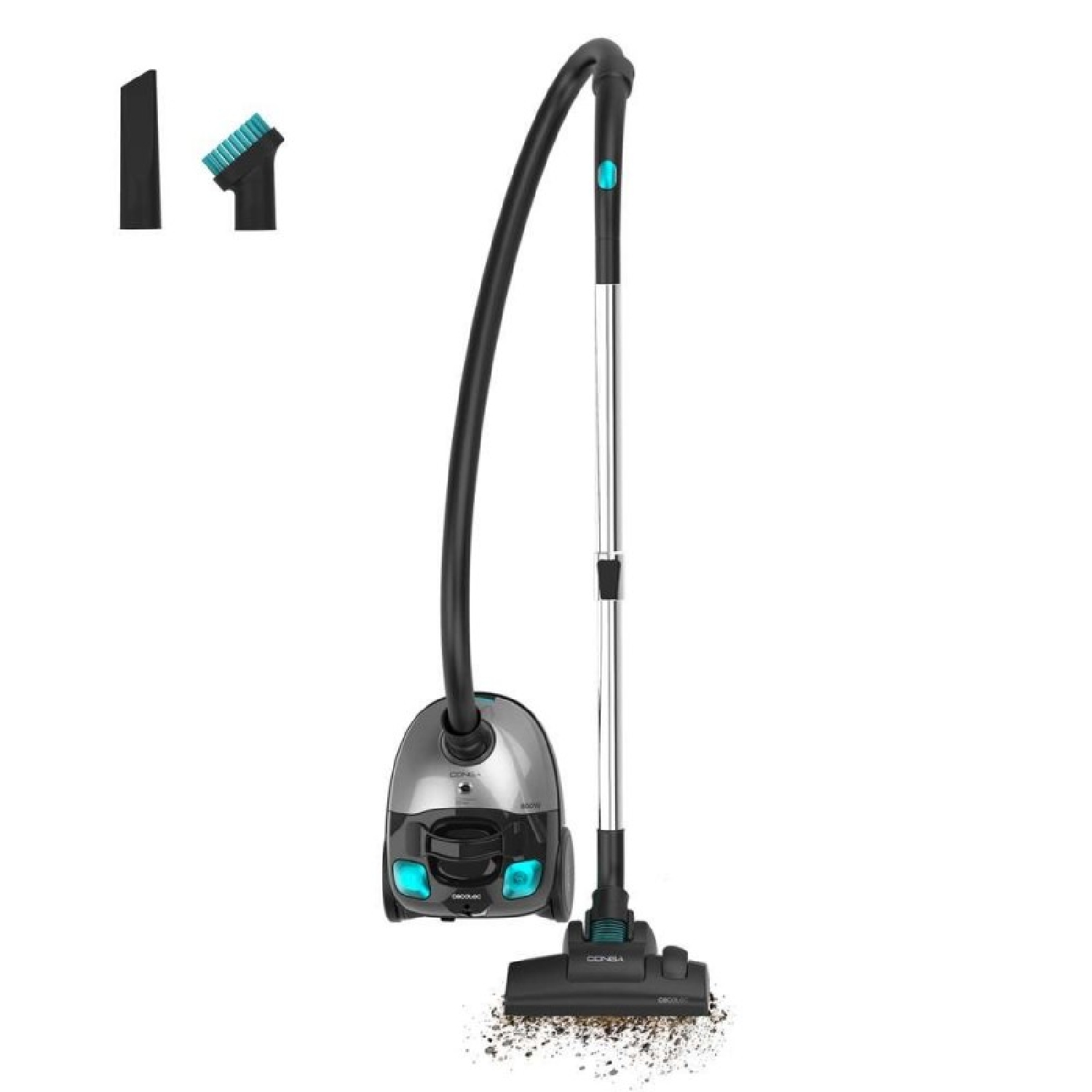Cecotec Aspirador de Trineo con Bolsa 2L Conga Powerbag 2000 Compact Plus. 800W, Filtrado de Alta Eficiencia
