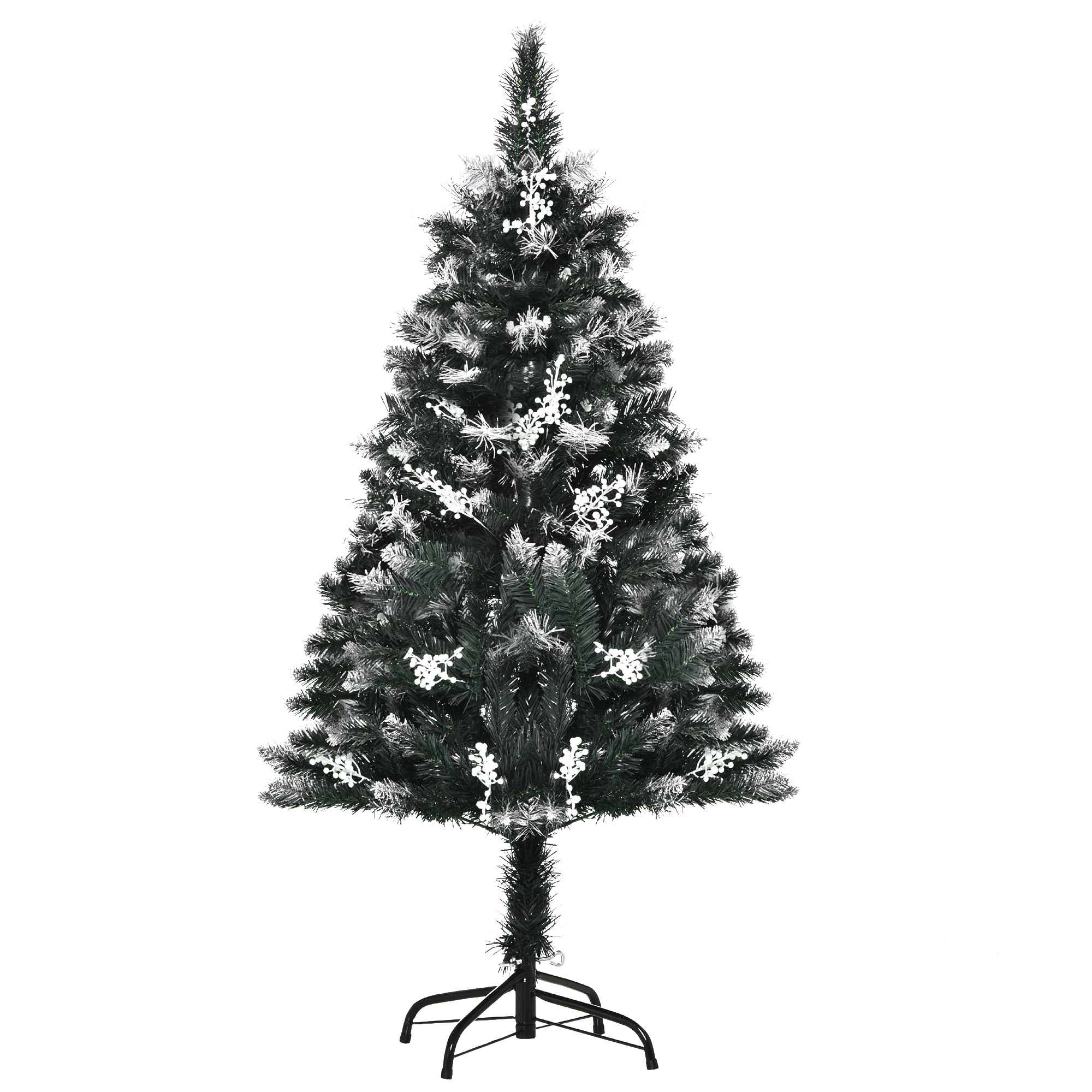 HOMCOM Árbol de Navidad Árbol de Navidad Artificial con Soporte de Acero Base Plegable y Desmontable para Salón Verde