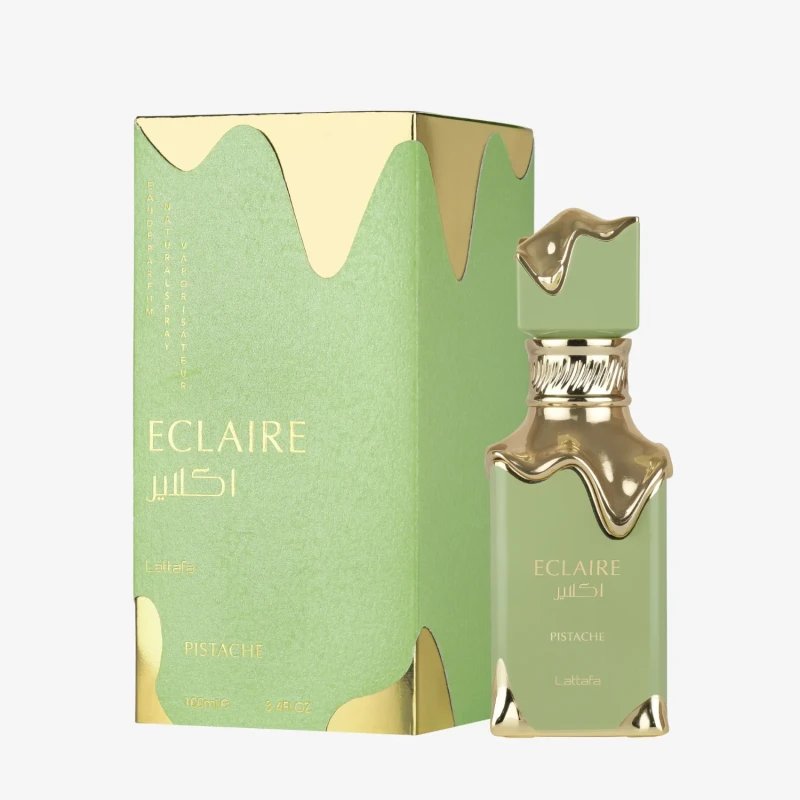 Eclaire Pistache 100 ml de Lattafa - Fragancia Dulce Gourmand con Notas de Pistacho_ Vainilla y Coco para Mujer
