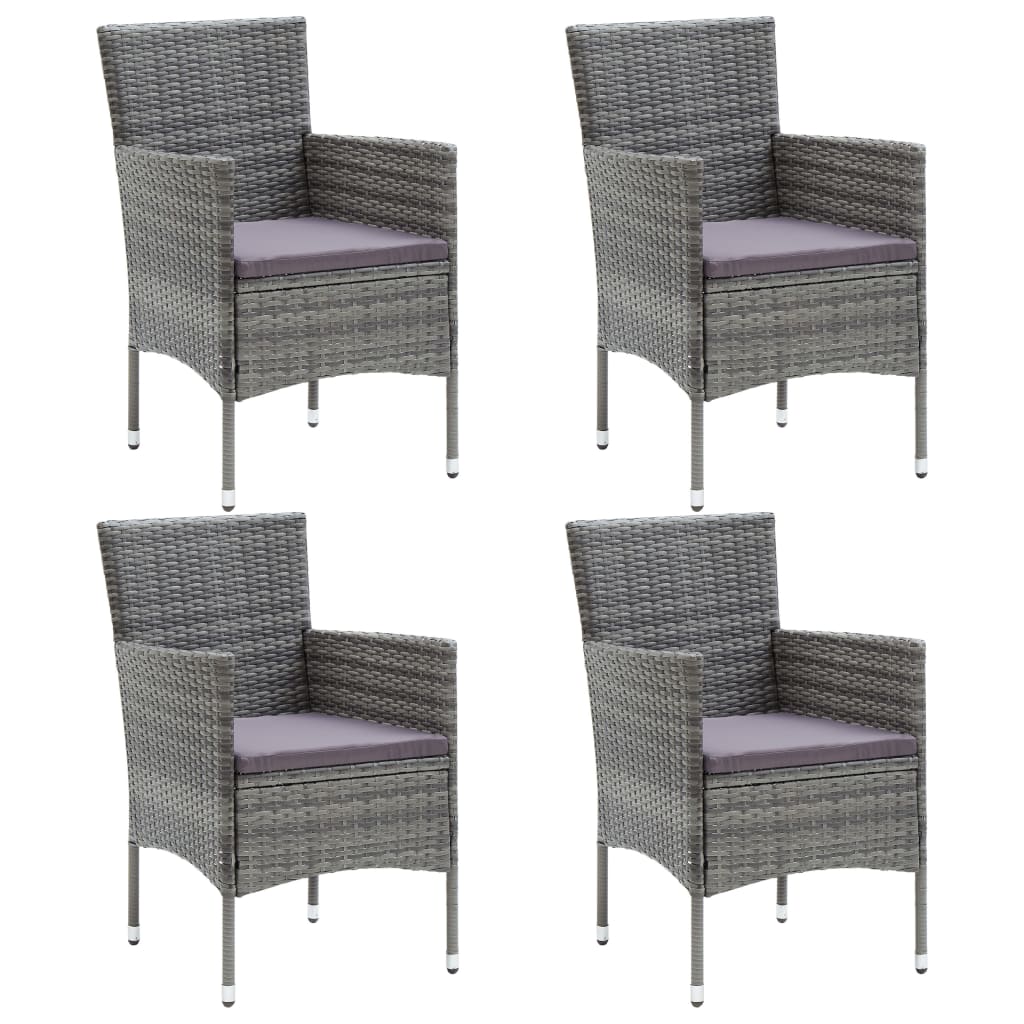 vidaXL Sillas de comedor para jardín 4 unidades ratán sintético