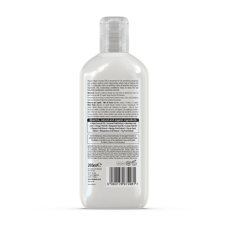 Acondicionador Aceite Coco Virgen Orgánico 265 ml de gel Dr. Organic