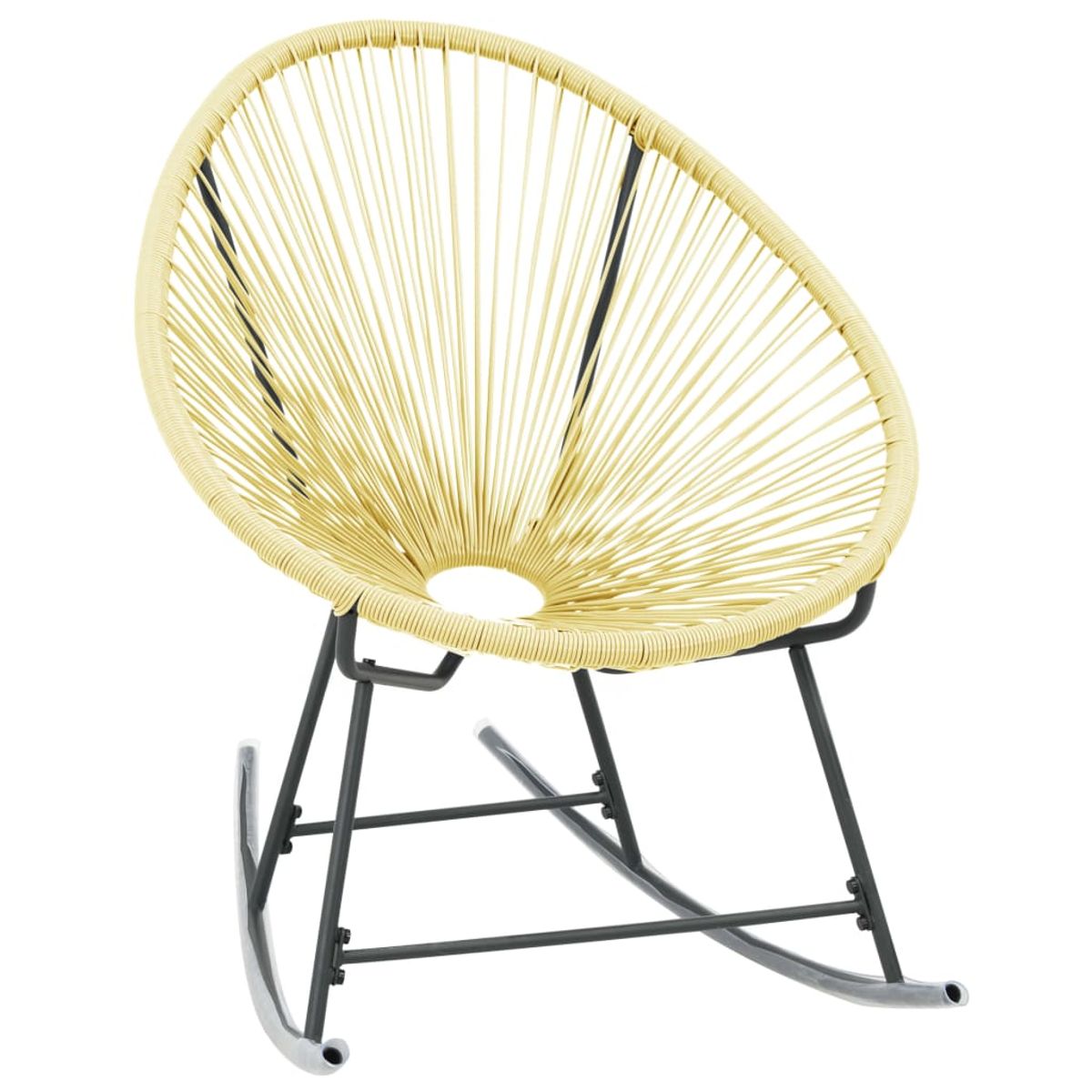 Silla balancín Acapulco poliratán beige 82x69x79 cm