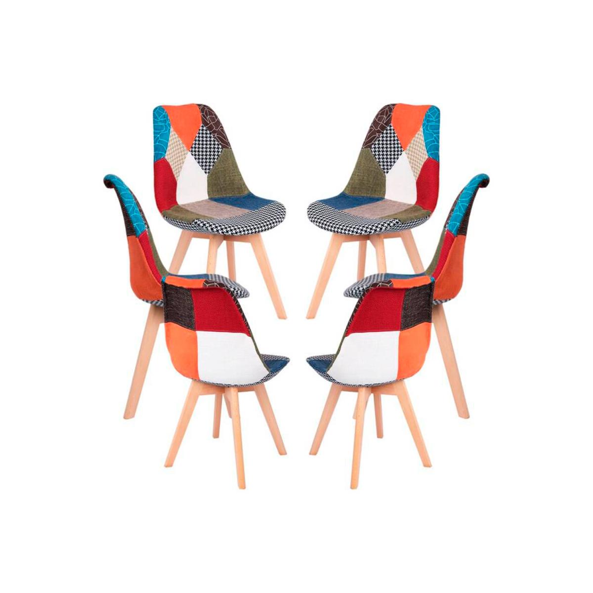 Regalos Miguel - Packs Sillas Comedor - Pack 6 Sillas Synk Patchwork - Patchwork Clear