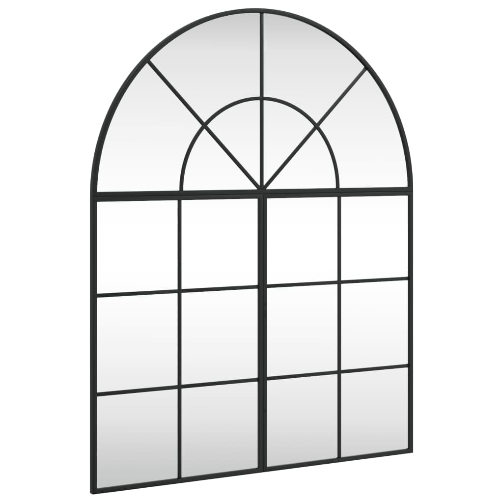 vidaXL Espejo de pared arco de hierro negro 80x100 cm