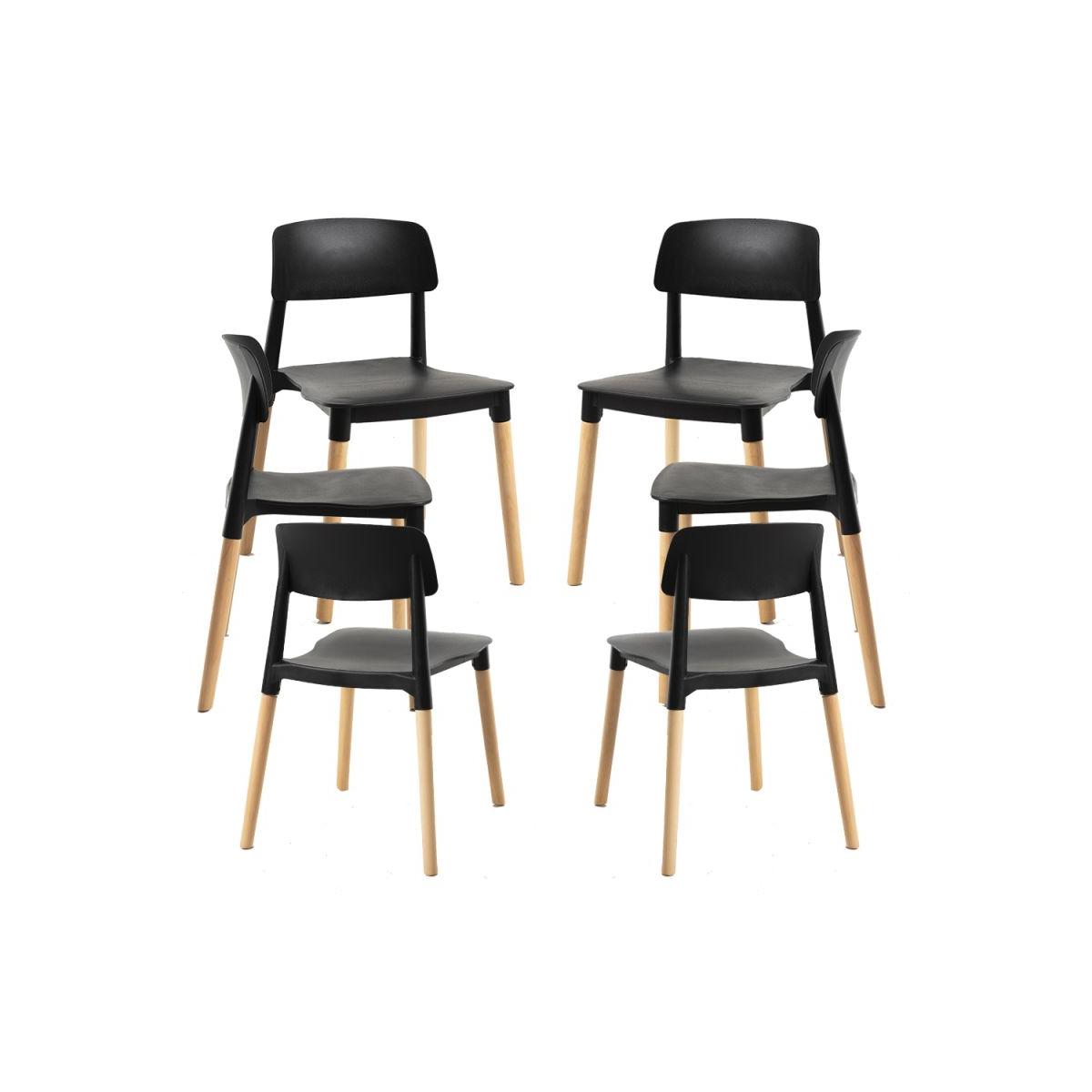 Regalos Miguel - Packs Sillas Comedor - Pack 6 Sillas Estin - Negro