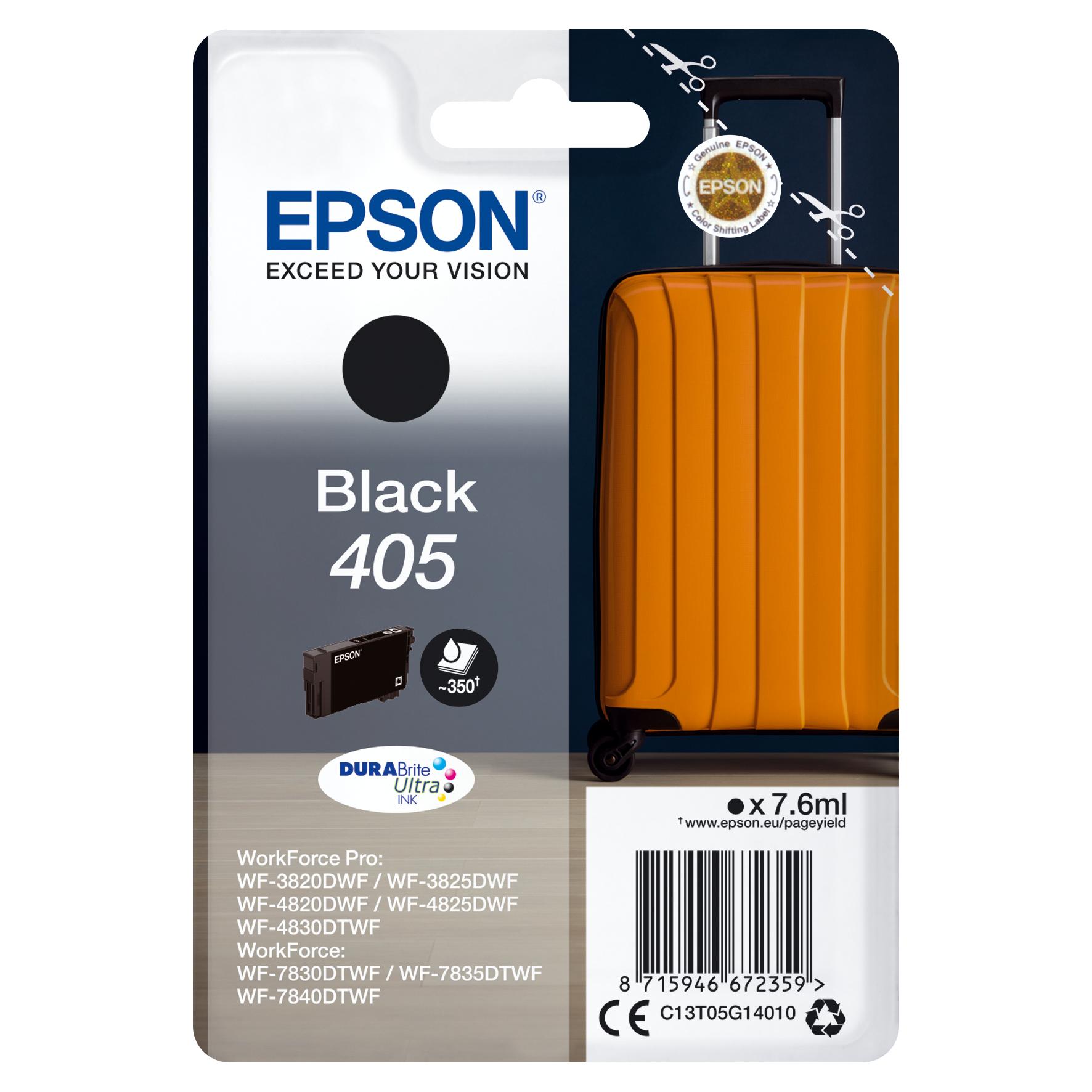 Epson 405 DURABrite Ultra Ink Original Negro Para WorkForce Pro WF-4820  WorkForce Pro WF-4830  Work