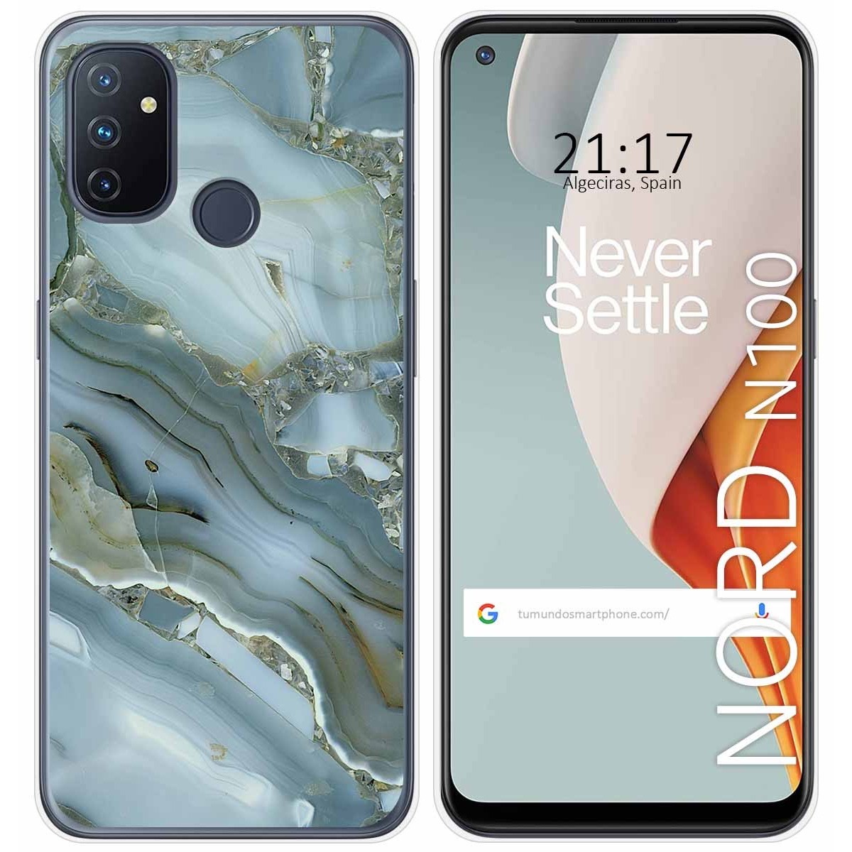 Tumundosmartphone Funda Gel Tpu para Oneplus Nord N100 diseño Mármol 09 Dibujos