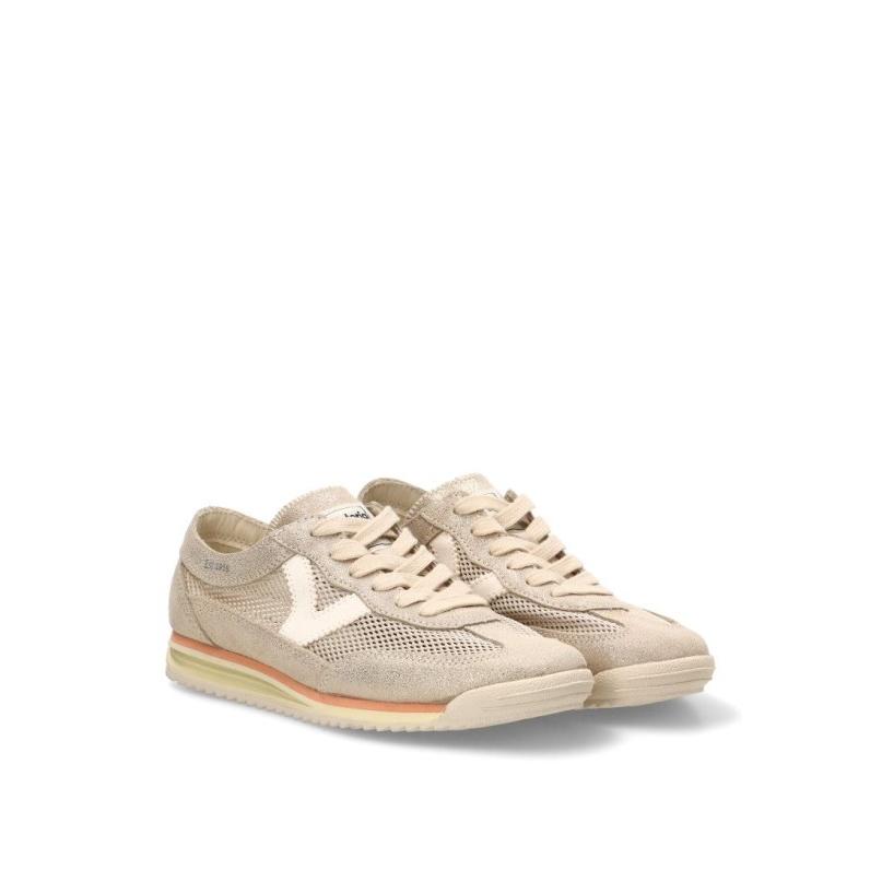Zapatillas Casual Victoria - Mujer - Suela Plana - Modelo 1158107 - Color Plata