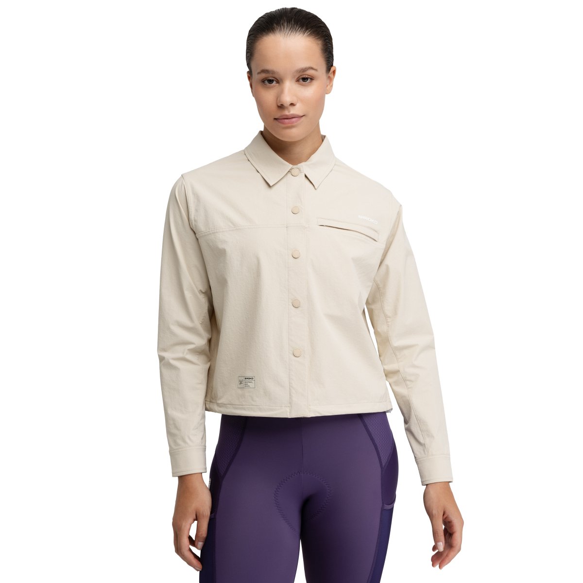 SIROKO - Sobrecamisa de Verano EMBERLY BEIGE Gravel Cycling para Mujer_