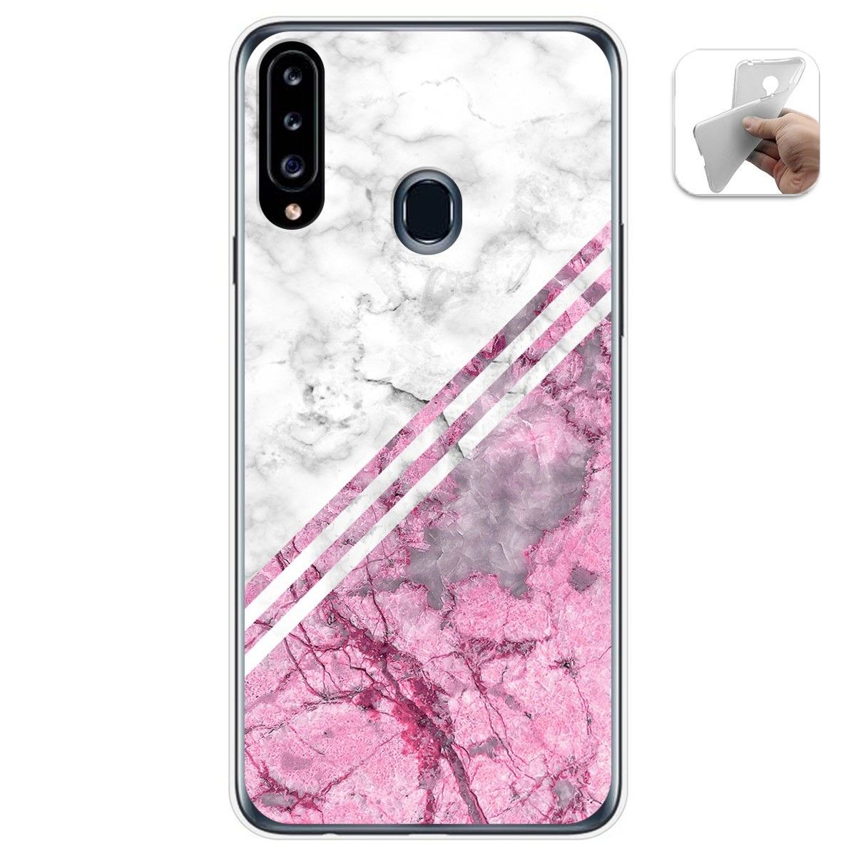 Tumundosmartphone Funda Gel Tpu para Samsung Galaxy A20s diseño Mármol 03 Dibujos