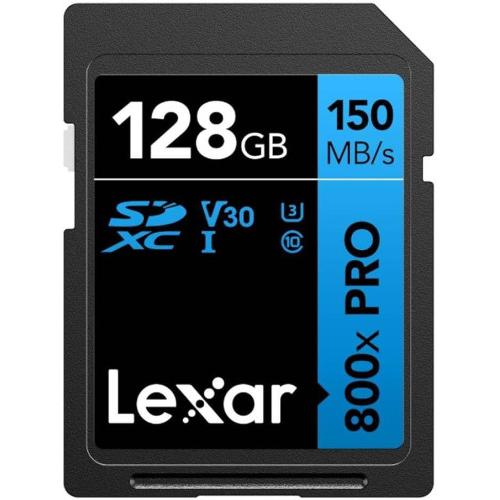 Lexar 128gb professional 800x pro sdxc uhs-i cards, up to 150mb/s read 45mb/s write c10 v30 u3