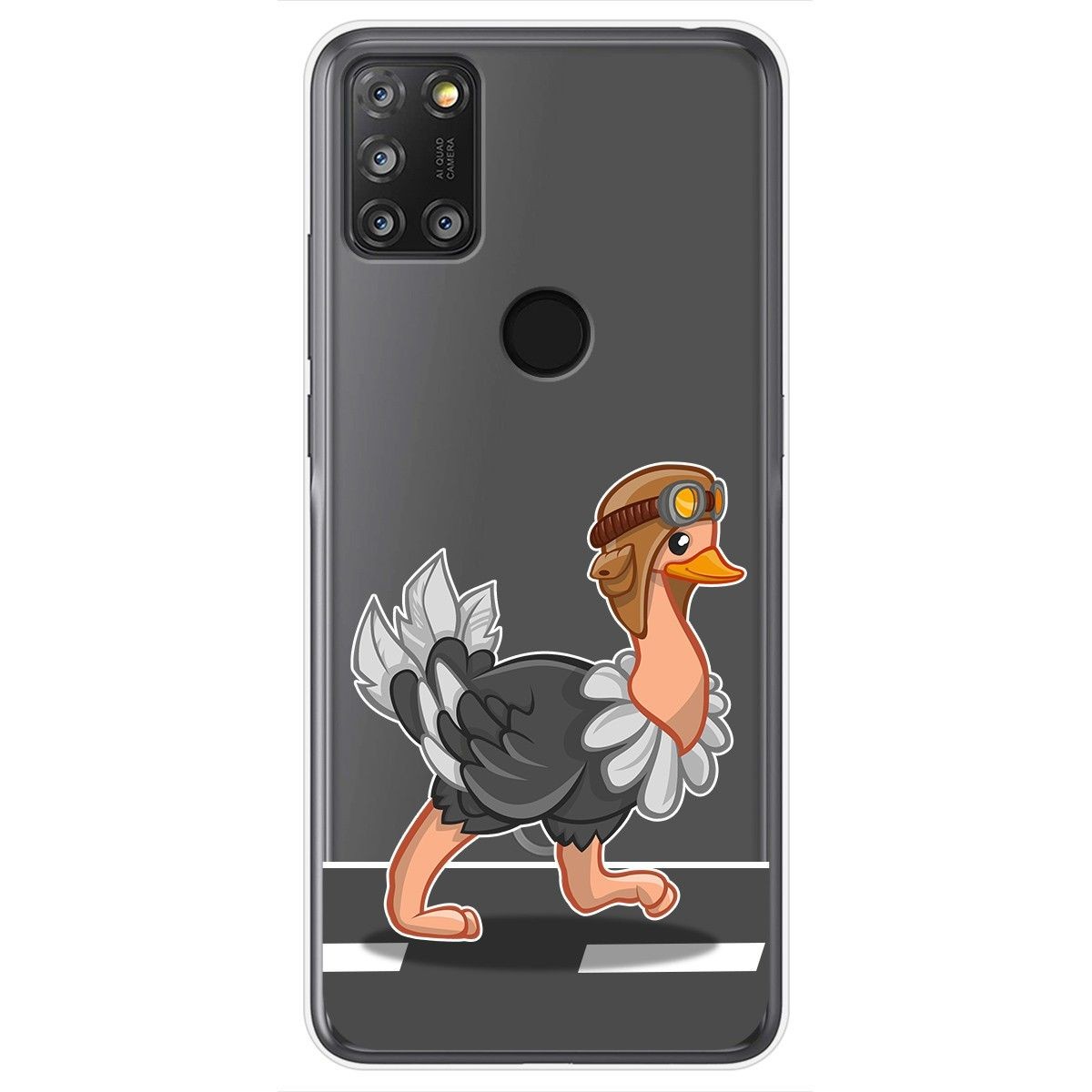 Tumundosmartphone Funda Gel Transparente para Alcatel 3X 4CAM diseño Avestruz Dibujos