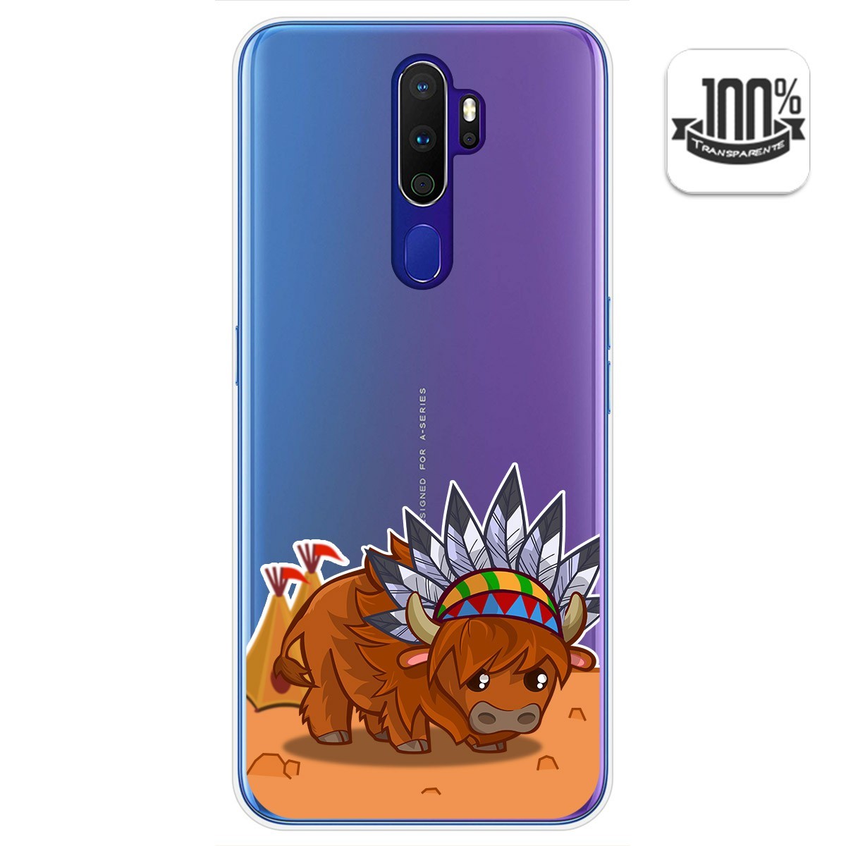 Tumundosmartphone Funda Gel Transparente para Oppo A9 2020 diseño Bufalo Dibujos