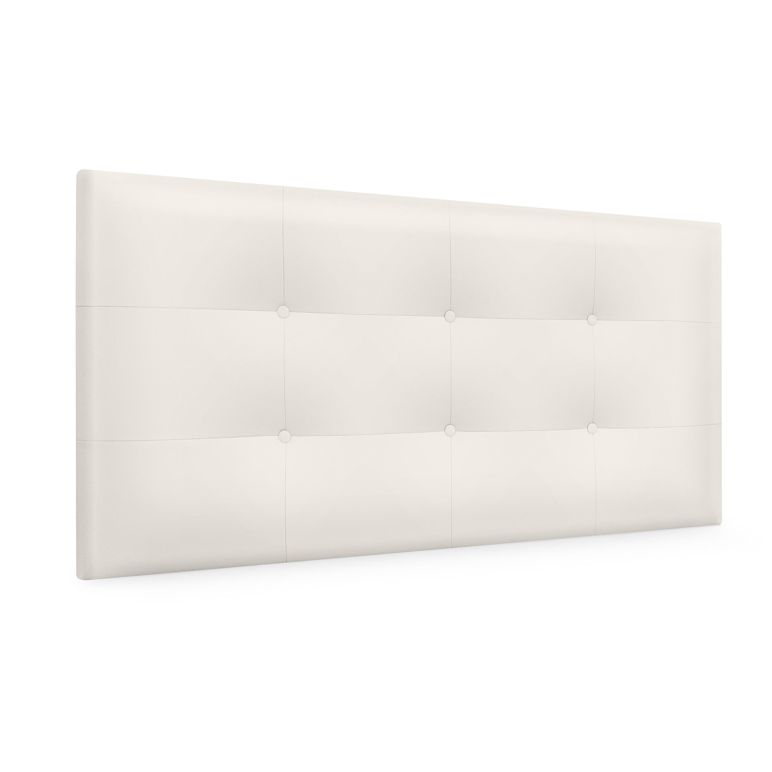 DHOME Cabecero Capitone Tapizado Polipiel o Tela Acualine con 8cm de Grosor Cabezales de Cama Acolchado Capitoné Cabeceros de Cama (Blanco Hueso Polipiel)