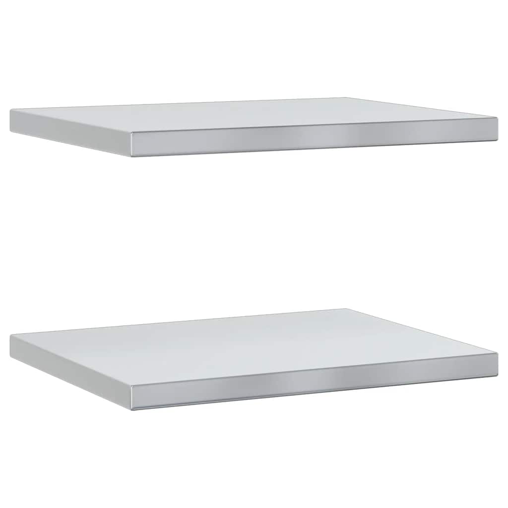 vidaXL Estantes de pared 2 uds acero inoxidable plateado 50x40 cm