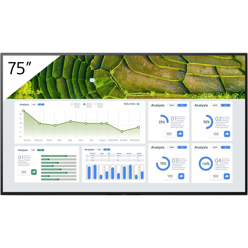 Sony Fw-75bz30l Pantalla De Señalización Pantalla Plana Para Señalización Digital 190,5 Cm (75") Lcd Wifi 440 Cd / M² 4k Ultra H