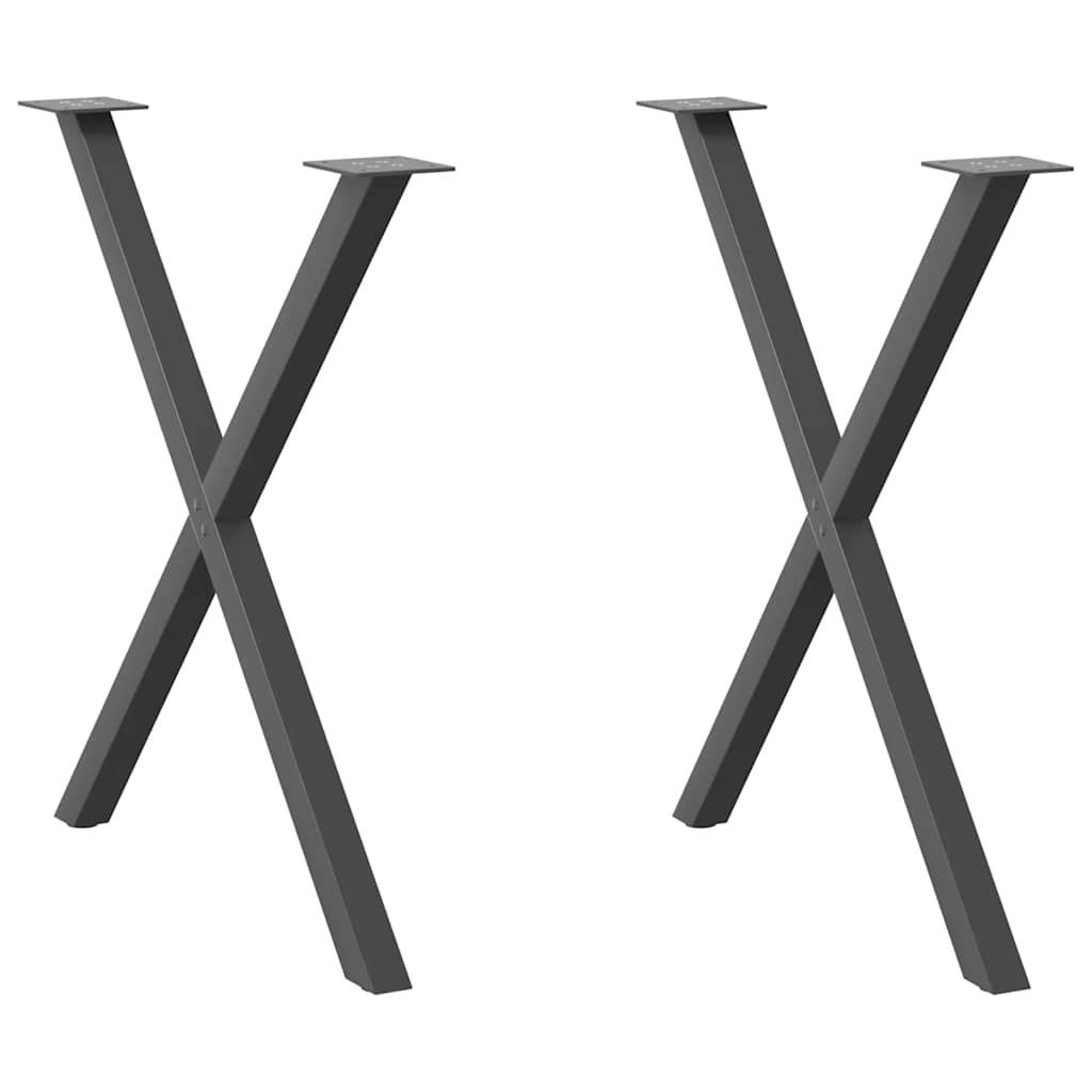 vidaXL Patas para mesa de comedor en forma de X (2 unidades) 70 x (72-73) cm, acero