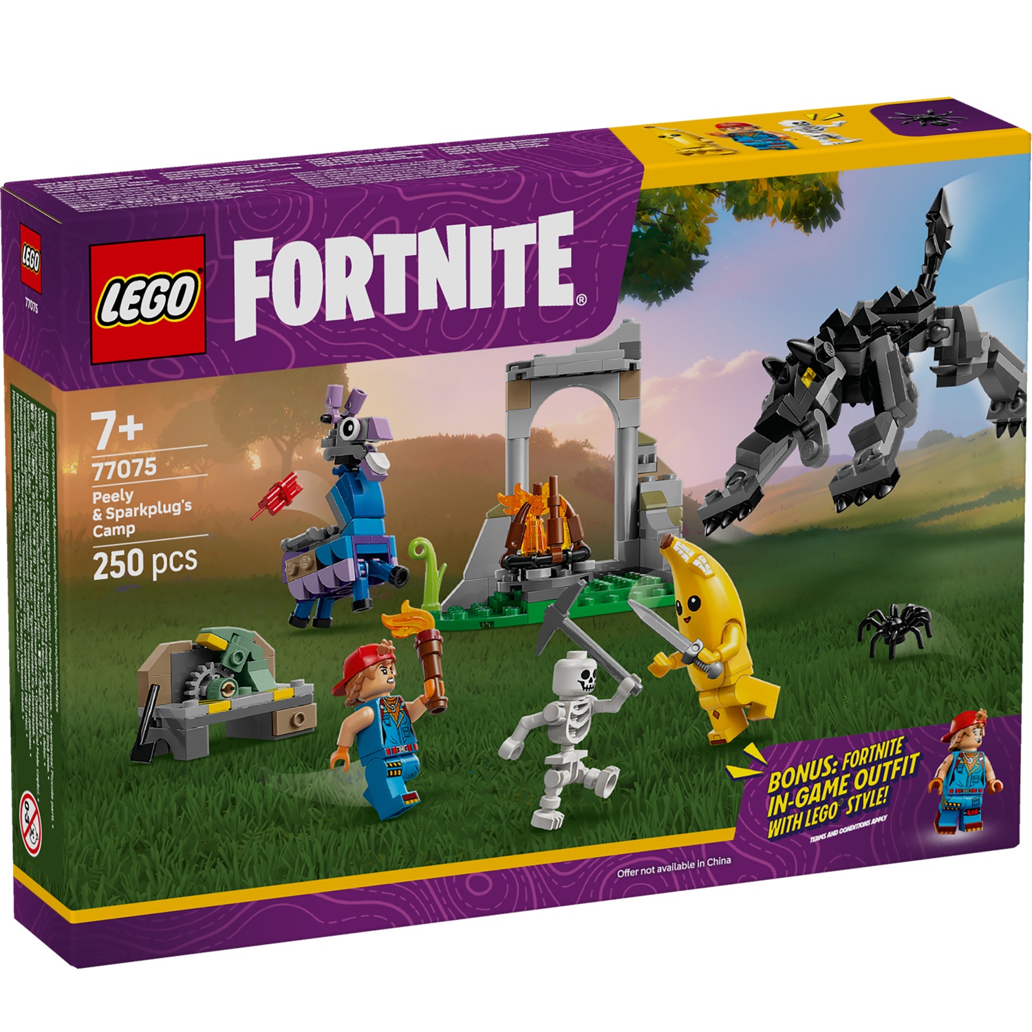 LEGO FORTNITE - CAMPAMENTO DE BANANO Y BUJÍA, 77075, TIENDA CON LICENCIA OFICIAL, BRICKS, ENVIO URGENTE A PENINSULA 24-48 HORAS, PRODUCTO CON LICENCIA OFICIAL, ENVIO 24-48 HORAS PENÍNSULA, PIEZAS, BLOQUES, BRICKS, JUGUETES, 100% ORIGINAL
