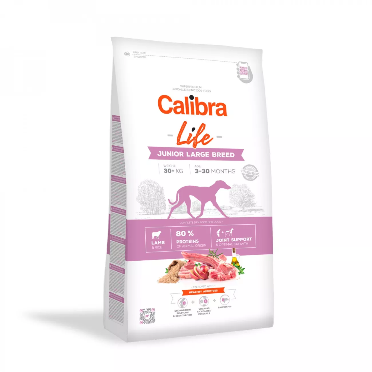 Calibra Dog Life Junior Large Breed Cordero 12kg - Pienso Superpremium para Perros Junior de Razas Grandes
