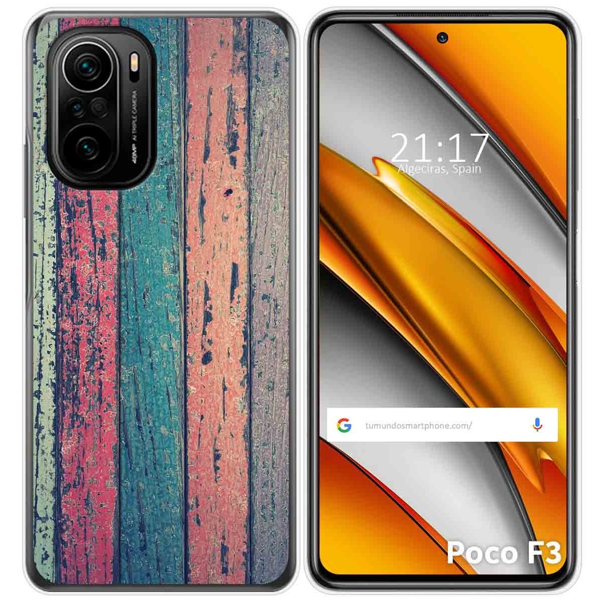 Tumundosmartphone Funda Gel Tpu para Xiaomi POCO F3 5G / Mi 11i 5G diseño Madera 10 Dibujos