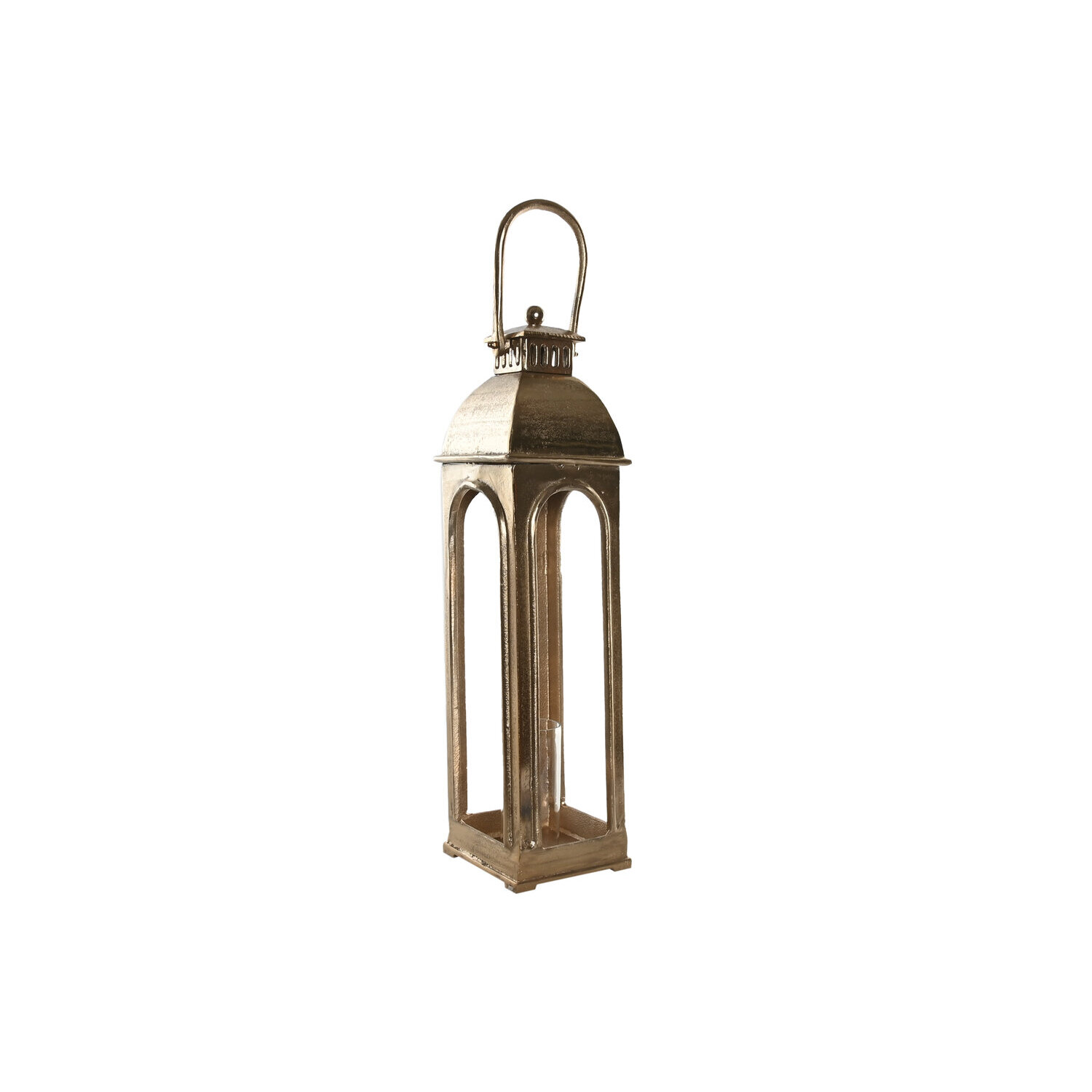 Farola aluminio cristal 17x17x78 dorado , La mejor decoración para tu hogar.