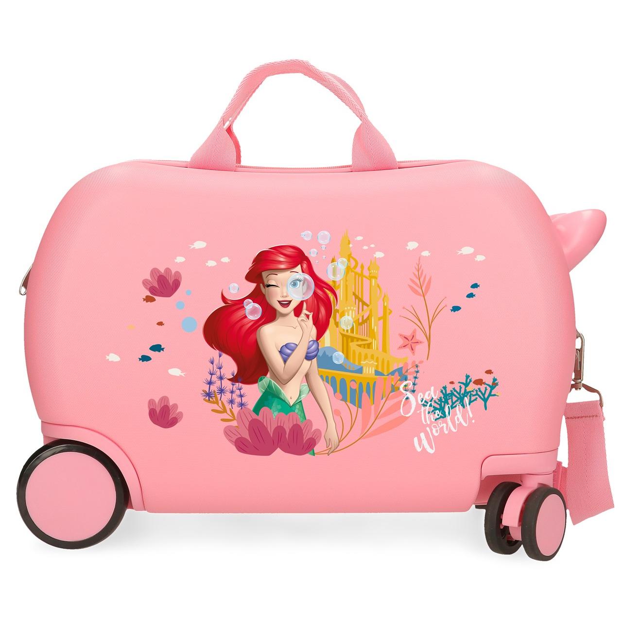 Disney - Maleta infantil Princess rígida de ABS 45x31x20 cm con ruedas multidireccionales y bandolera ajustable