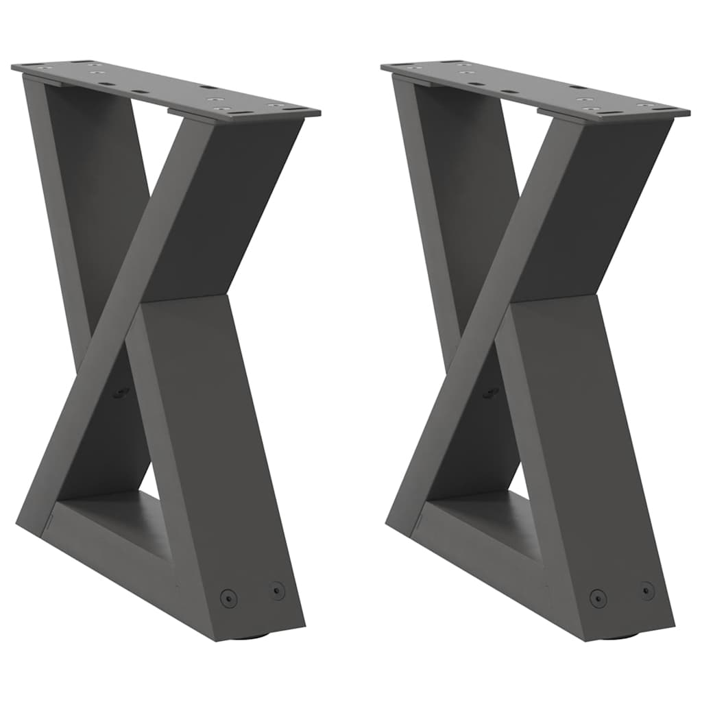 vidaXL Patas para mesa de centro (2 unidades) 40 x (30-31,3) cm, acero